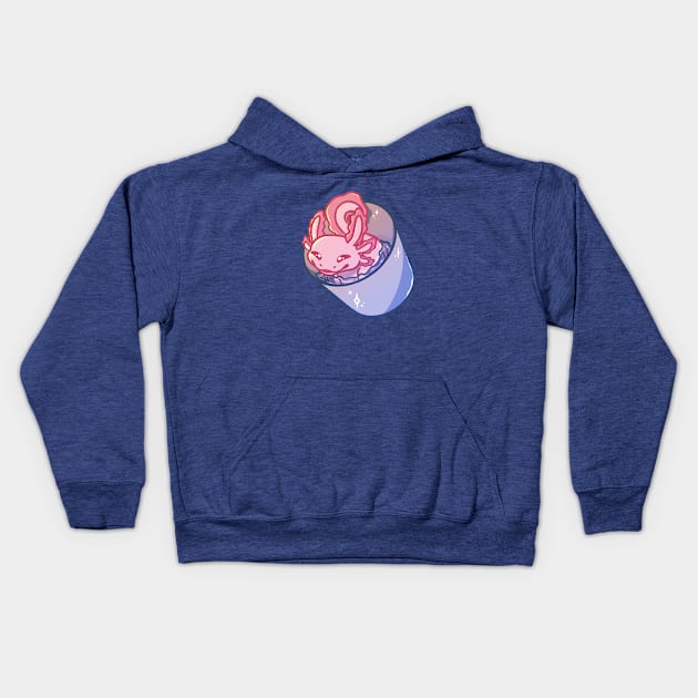 Axolotl in a Bucket Kids Hoodie by EnchantedAnimal